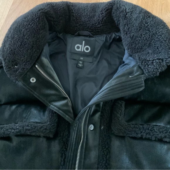 ALO Ice Breaker Puffer Jacket - Black- - Picture 12 of 12